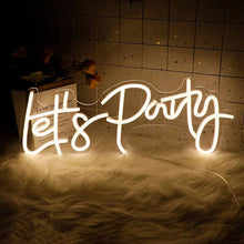 Load image into Gallery viewer, Let's Party LED neon sign for birthday party