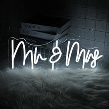 Load image into Gallery viewer, Personalized MR & MRS LED neon sign for engagement parties