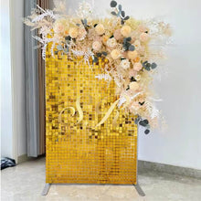 Load image into Gallery viewer, Golden shimmer wall backdrop for a prom night