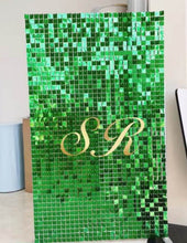 Load image into Gallery viewer, Green Sequin Shimmer Wall Backdrop 12 Panels for Christmas Party Decorations
