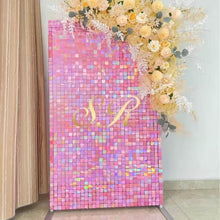 Load image into Gallery viewer, Pink Sequin Shimmer Wall Backdrop 12 Panels for Theme Party Decorations