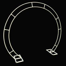 Load image into Gallery viewer, Metal round wedding arch event backdrop - reusable ceremony decoration stand for photo shoots and special occasions
