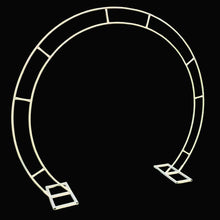 Load image into Gallery viewer, Metal round wedding arch event backdrop - reusable ceremony decoration stand for photo shoots and special occasions