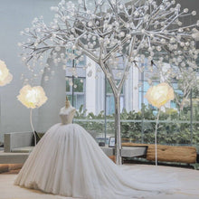 Load image into Gallery viewer, Giant paper flower floor lamp handmade wedding event store decor interior decoration