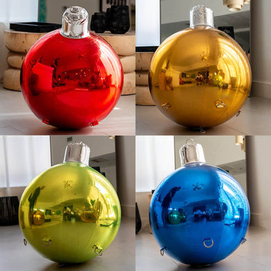 christmas ornament decor inflatable big shiny balls