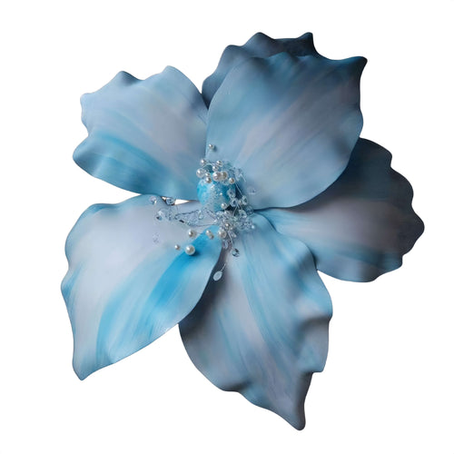 baby blue giant flowers wall backdrop decor 