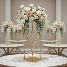 Load image into Gallery viewer, Gold centerpiece stands for birthday party event 
