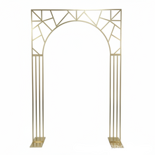 Load image into Gallery viewer, Gold metal arch wedding backdrop premium event stand for ceremony decor
