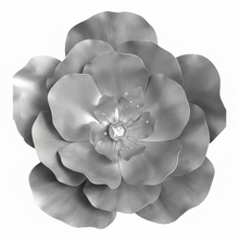 Load image into Gallery viewer, silver giant flowers wall backdrop
