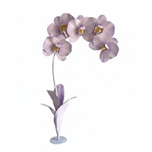 Load image into Gallery viewer, Free standing purple orchid flower craft decoration for wedding party backdrop, white background, square product photo
