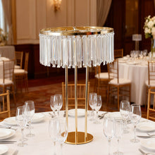 Load image into Gallery viewer, Gold Crystal Flower Stand Centerpieces for indoor wedding events
