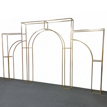 Load image into Gallery viewer, Square wedding arch backdrop 3 arches in one for event and party decor

