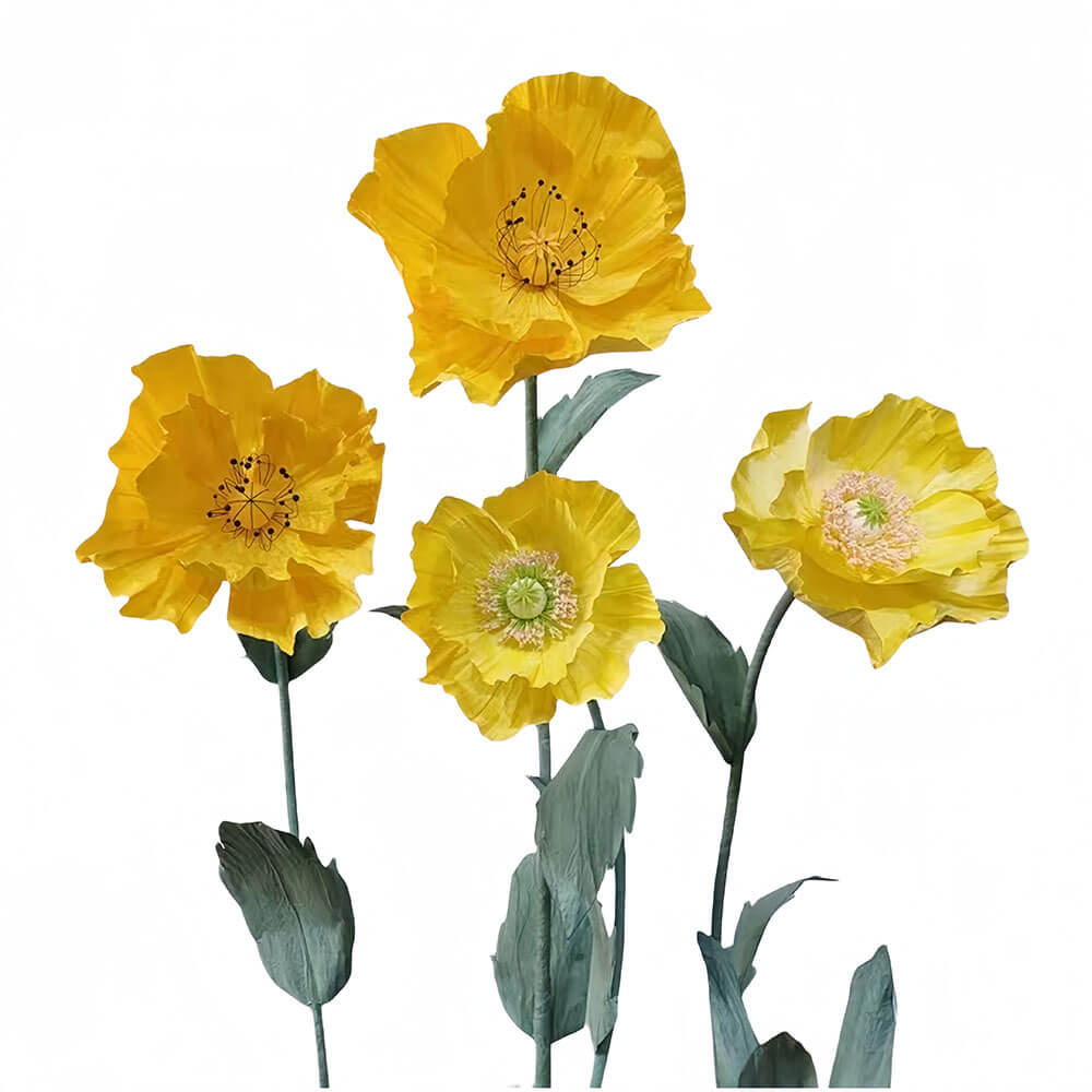 yellow poppy flowers wedding party decorations