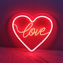 Load image into Gallery viewer, Red heart shaped led neon signs for Valentines gifts
