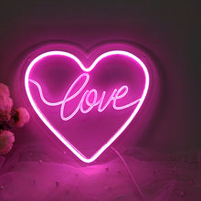 Load image into Gallery viewer, heart shaped led neon signs for home decor

