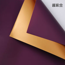 Load image into Gallery viewer, purple-golden-flower-gift-wrapping-paper 
