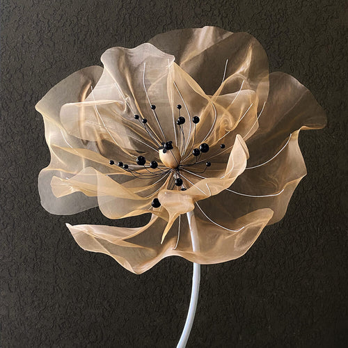 Giant organza artificial poppy flower for a wedding 