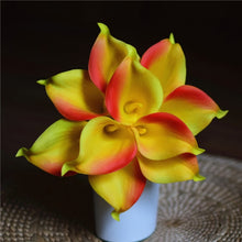 Load image into Gallery viewer, Navy Blue Picasso Calla Lilies Real Touch Flowers For Wedding Bouquets Centerpieces artificial flowers for wedding
