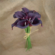 Load image into Gallery viewer, Navy Blue Picasso Calla Lilies Real Touch Flowers For Wedding Bouquets Centerpieces artificial flowers for wedding
