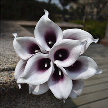 Load image into Gallery viewer, Navy Blue Picasso Calla Lilies Real Touch Flowers For Wedding Bouquets Centerpieces artificial flowers for wedding
