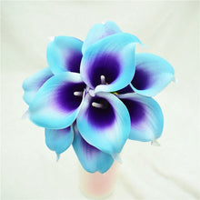 Load image into Gallery viewer, Navy Blue Picasso Calla Lilies Real Touch Flowers For Wedding Bouquets Centerpieces artificial flowers for wedding
