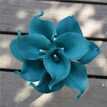 Load image into Gallery viewer, Navy Blue Picasso Calla Lilies Real Touch Flowers For Wedding Bouquets Centerpieces artificial flowers for wedding

