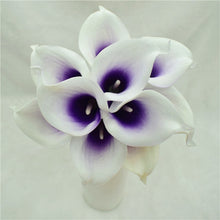 Load image into Gallery viewer, Navy Blue Picasso Calla Lilies Real Touch Flowers For Wedding Bouquets Centerpieces artificial flowers for wedding
