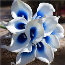 Load image into Gallery viewer, Navy Blue Picasso Calla Lilies Real Touch Flowers For Wedding Bouquets Centerpieces artificial flowers for wedding
