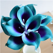 Load image into Gallery viewer, Navy Blue Picasso Calla Lilies Real Touch Flowers For Wedding Bouquets Centerpieces artificial flowers for wedding

