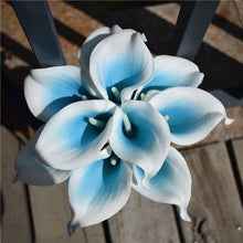 Load image into Gallery viewer, Navy Blue Picasso Calla Lilies Real Touch Flowers For Wedding Bouquets Centerpieces artificial flowers for wedding

