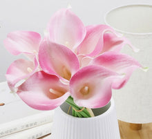 Load image into Gallery viewer, Navy Blue Picasso Calla Lilies Real Touch Flowers For Wedding Bouquets Centerpieces artificial flowers for wedding
