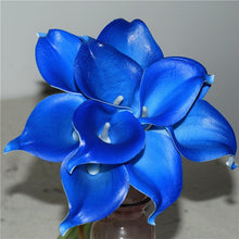 Load image into Gallery viewer, Navy Blue Picasso Calla Lilies Real Touch Flowers For Wedding Bouquets Centerpieces artificial flowers for wedding
