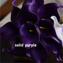 Load image into Gallery viewer, Navy Blue Picasso Calla Lilies Real Touch Flowers For Wedding Bouquets Centerpieces artificial flowers for wedding
