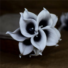Load image into Gallery viewer, Navy Blue Picasso Calla Lilies Real Touch Flowers For Wedding Bouquets Centerpieces artificial flowers for wedding
