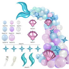 Load image into Gallery viewer, 87pcs Mermaid Tail Balloon Garland Kit
