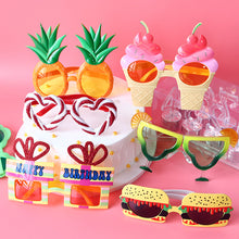 Load image into Gallery viewer, Funny Glasses Hawaii Beach Party Pink Sunglasses Flamingo Party Tropical Decorations Pineapple Summer Luau Hawaiian Party Event
