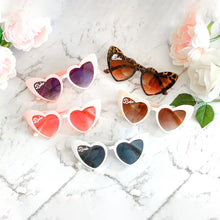 Load image into Gallery viewer, Personalized Heart Shaped Sunglasses For Women Custom Bride Sunglasses Bridesmaid Gifts Beach Bride Bachelorette Party Favors

