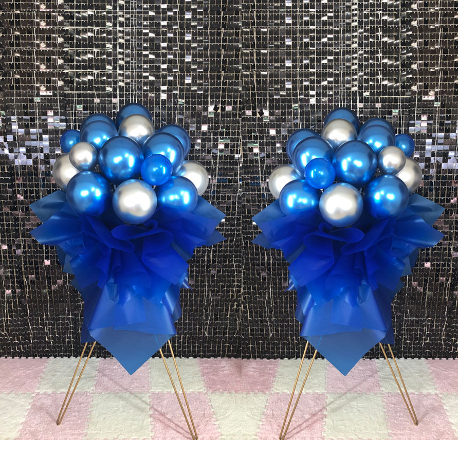 royal blue balloon stand bouquets for birthday party decor